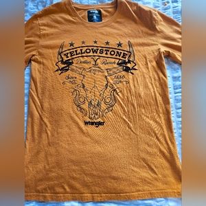 Yellowstone Shirt Size S Yellow Tee Long Sleeve Wrangler Dutton Ranch Official